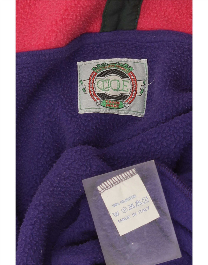 Poliéster roxo Colourblock da ligação em ponte XL do velo do pescoço do botão dos homens do vintage
