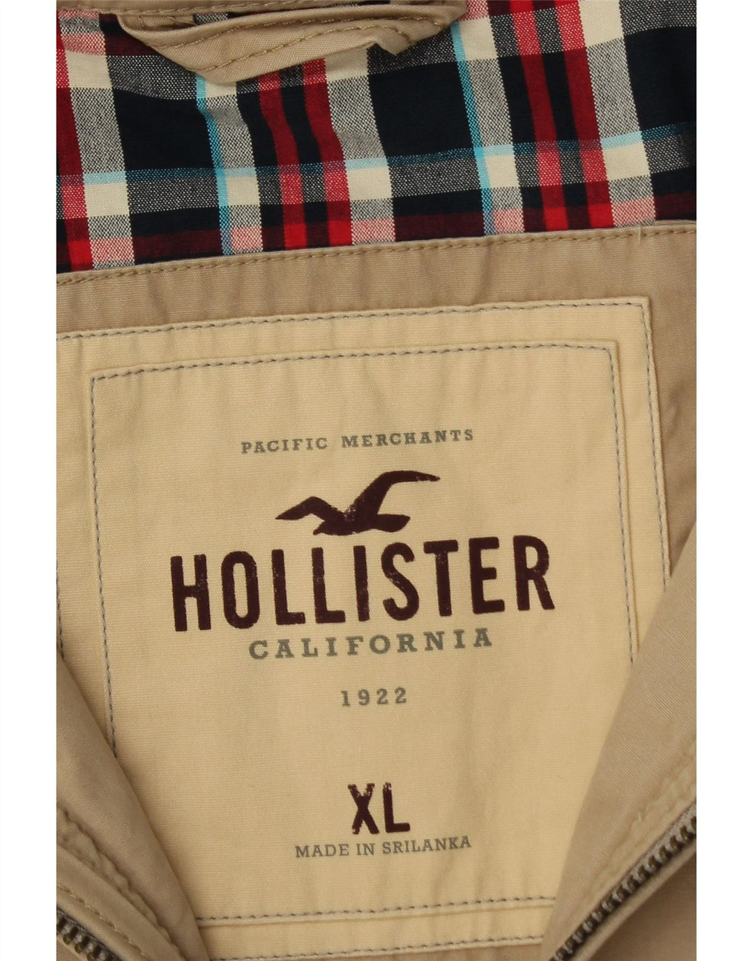 Jaqueta bomber masculina HOLLISTER UK 42 XL algodão bege