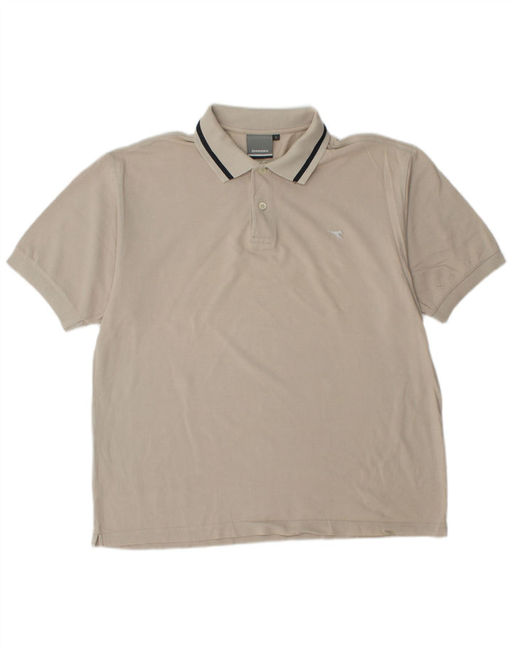 Camisa polo masculina DIADORA grande algodão branco