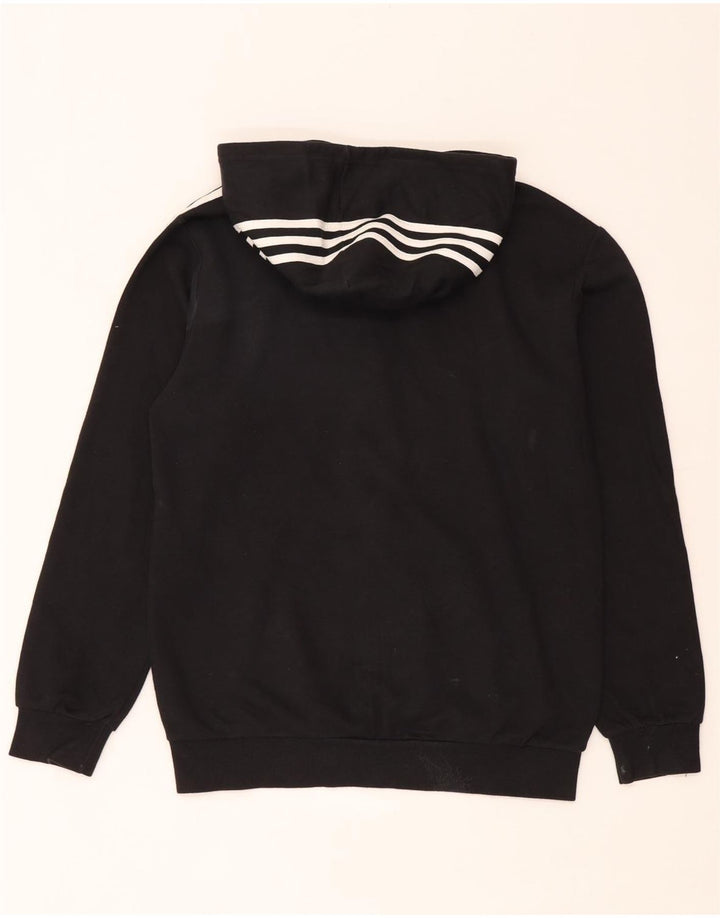 Adidas masculino zip moletom com capuz pequeno algodão preto