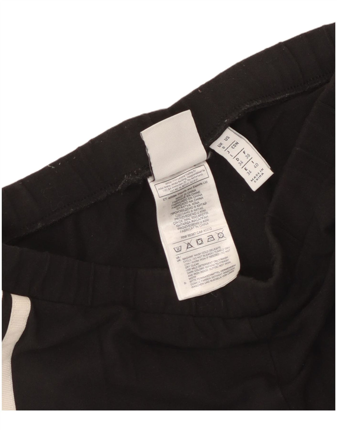 Leggings Adidas Femininas UK 8 Pequenas Algodão Preto