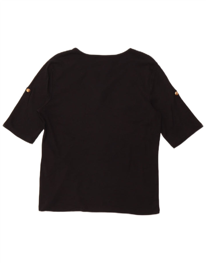 Camiseta feminina RALPH LAUREN grande algodão preto