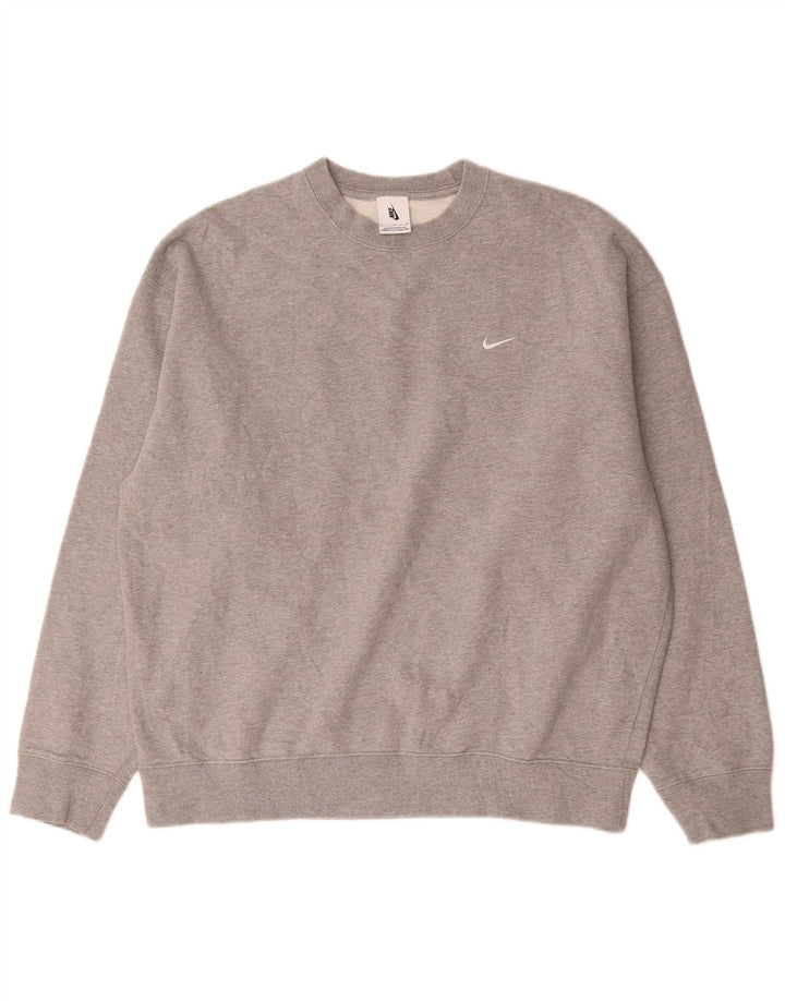 Nike moletom masculino jumper grande algodão cinza