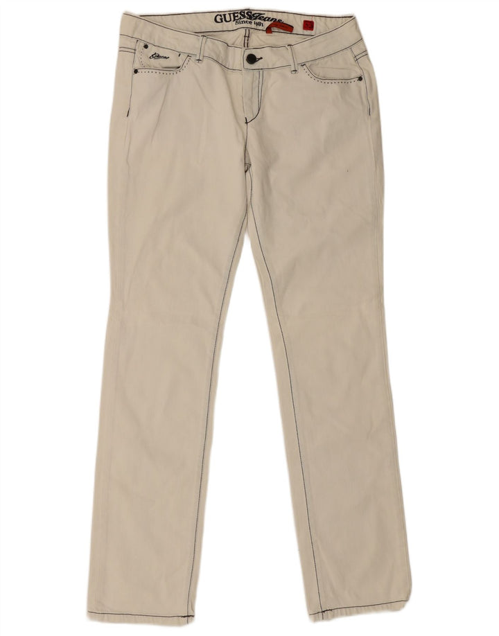 Guess Jeans Slim Feminino W33 L34 Off White Algodão