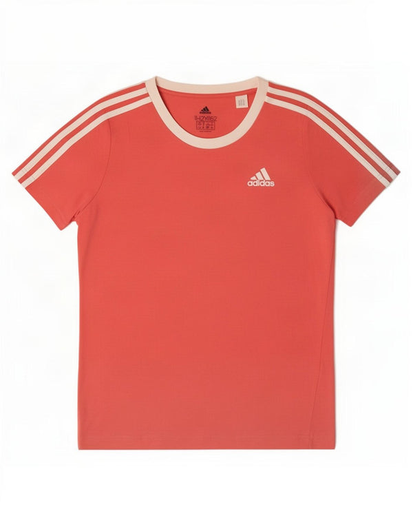 Camiseta Adidas Meninas 11-12 Anos Rosa Colorblock Algodão