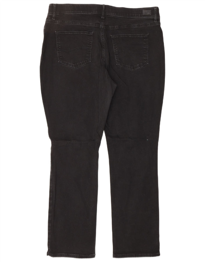 Lee Jeans feminino de cintura média reta EUA 18 2XL W38 L30 algodão preto