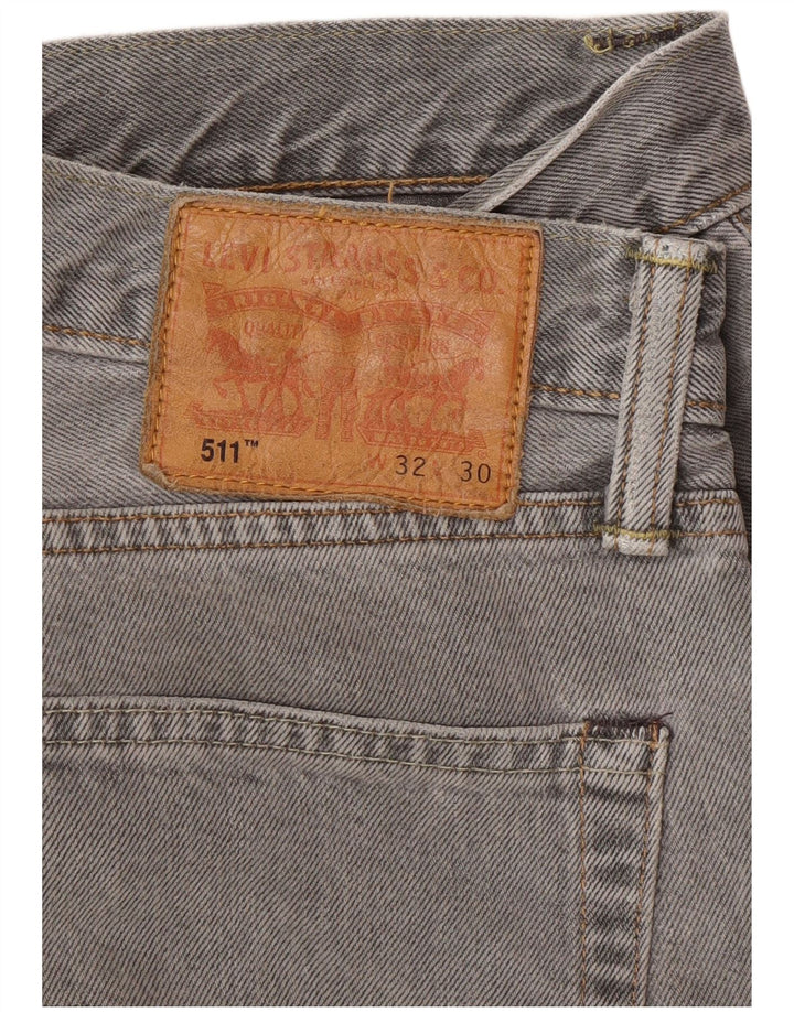 Calça jeans masculina Levi's 511 Slim Tapered W32 L30 cinza algodão