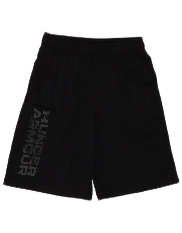 Shorts esportivos gráficos Under Armour Boys 9-10 anos médio preto poliéster