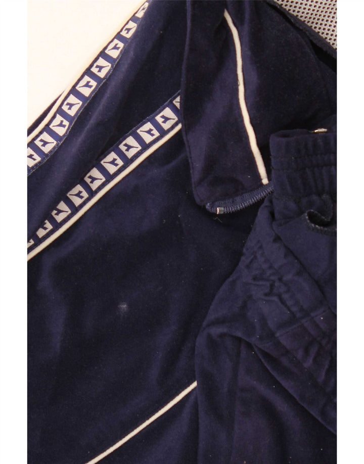 Diadora Mens Graphic Velour Tracksuit Top Jacket UK 38 Médio Azul Marinho