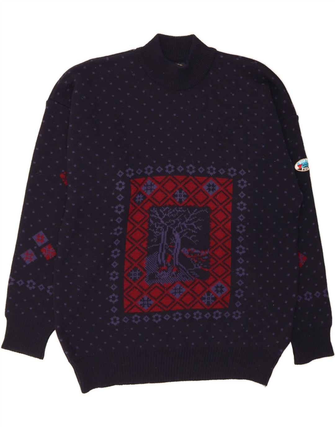 Suéter masculino NORTH POLE com gola tartaruga 2XL azul marinho Fair Isle Wool