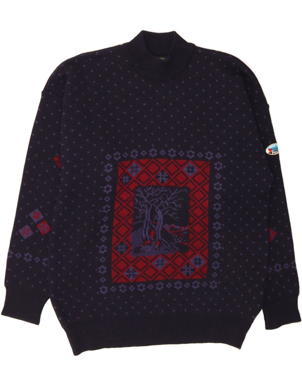 Suéter masculino NORTH POLE com gola tartaruga 2XL azul marinho Fair Isle Wool