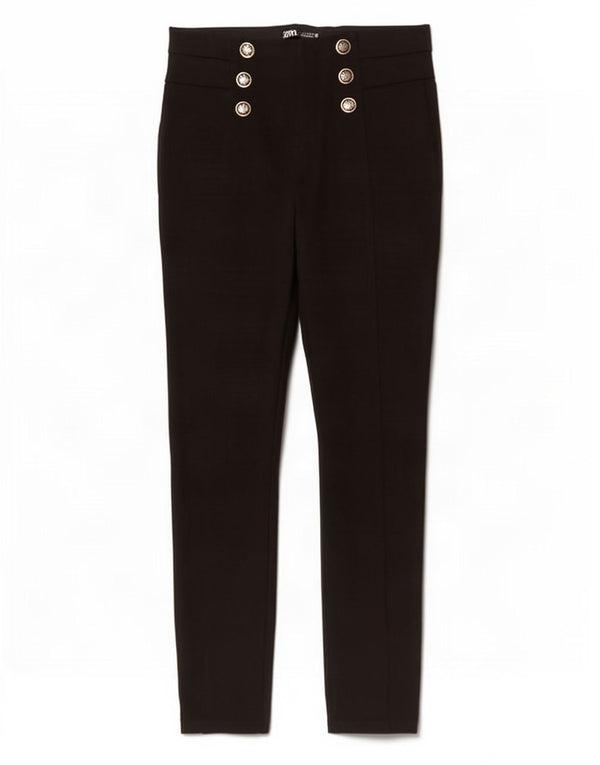 Zara Calça feminina casual slim grande W30 L27 preta