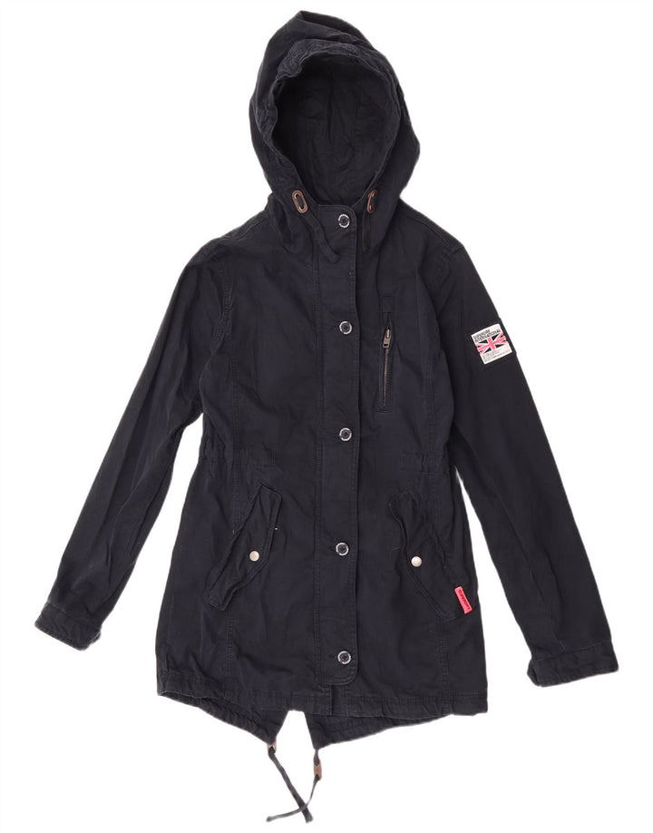 Jaqueta Parka com capuz feminina Superdry Reino Unido 10 algodão azul marinho pequeno