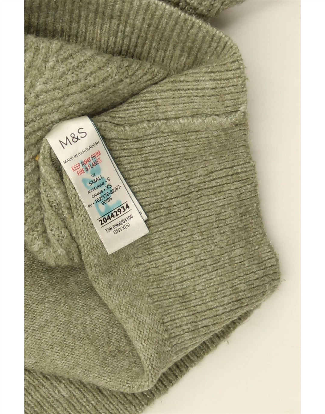 Suéter feminino Marks & Spencer com gola canoa Reino Unido 10 pequeno cáqui