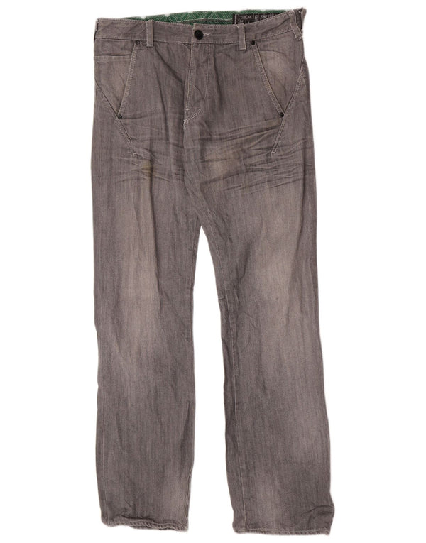 Rifle Mens Straight Jeans W34 L33 Cinza Algodão