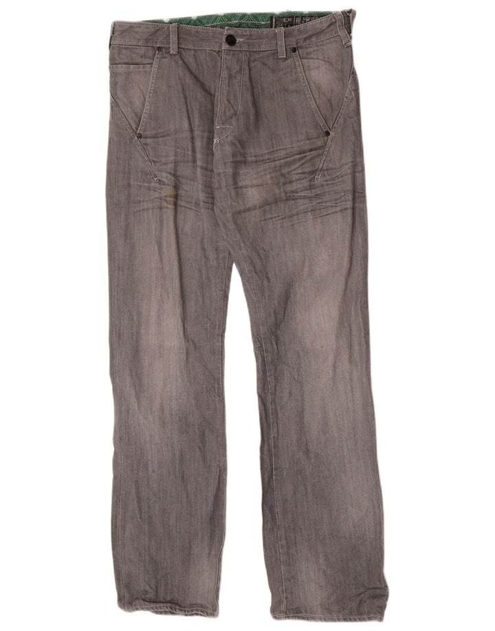 Rifle Mens Straight Jeans W34 L33 Cinza Algodão