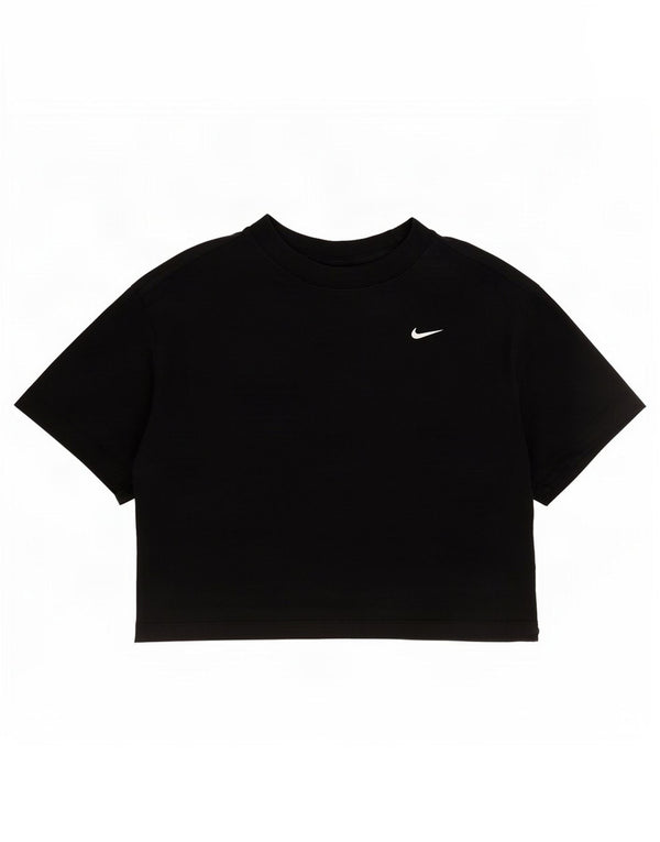 Camiseta Nike Feminina Crop Oversized Top UK 10 Pequena Algodão Preto