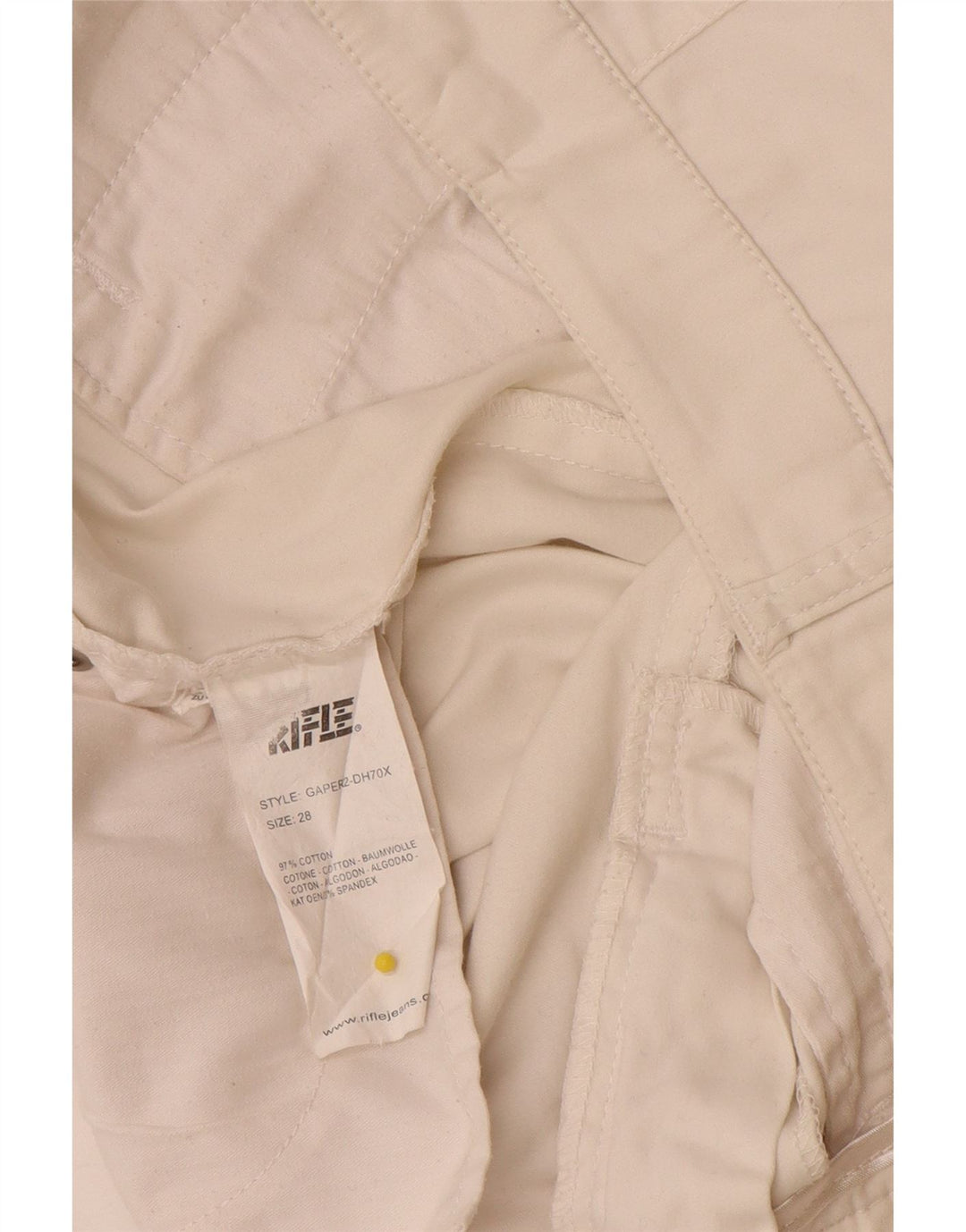 Calça Capri Feminina Rifle W28 L21 Algodão Branco