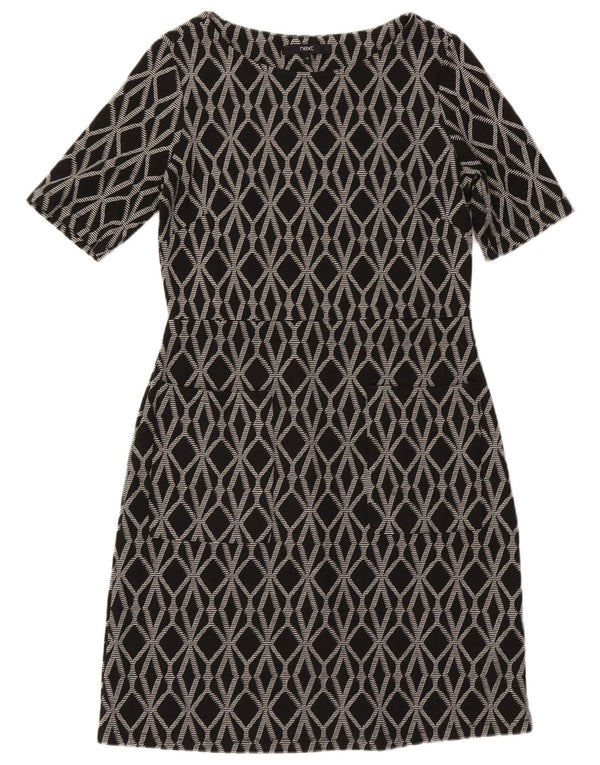 Próximo Vestido bainha feminino UK 12 poliéster geométrico cinza médio