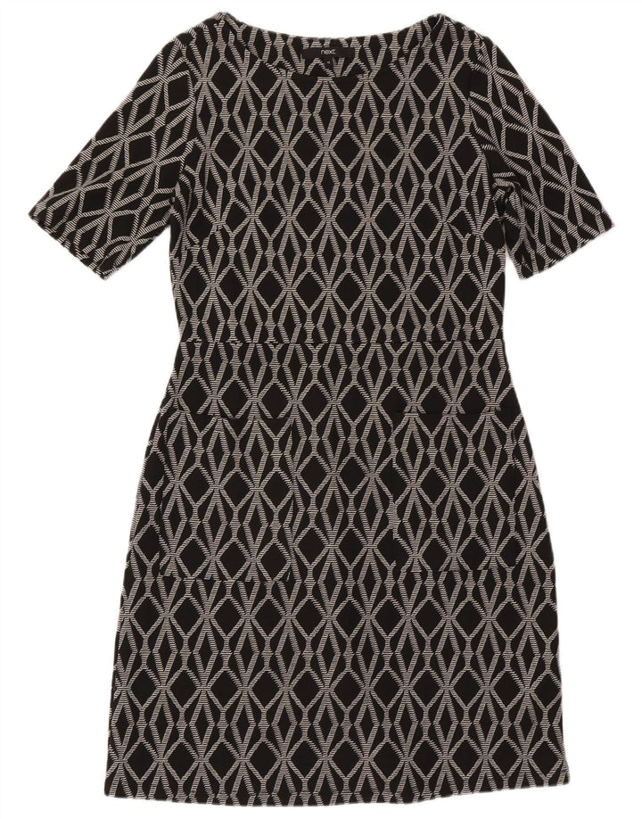 Próximo Vestido bainha feminino UK 12 poliéster geométrico cinza médio