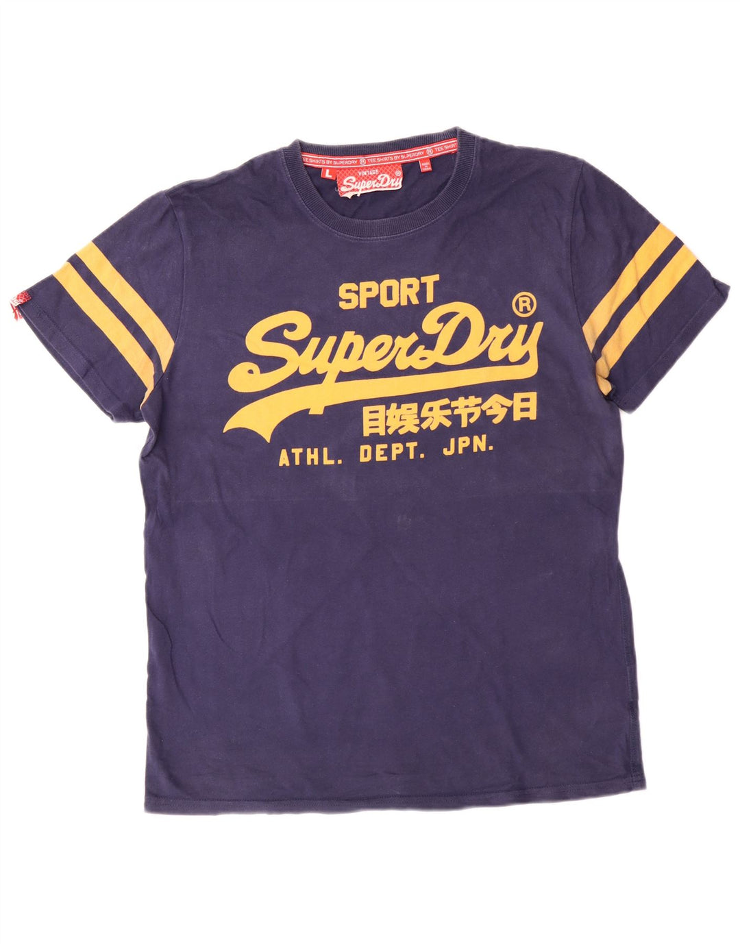 Camiseta gráfica masculina Superdry Top grande algodão azul marinho
