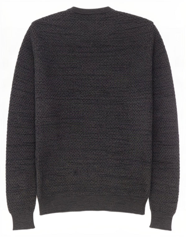 Suéter masculino Marks & Spencer com gola redonda e algodão cinza médio