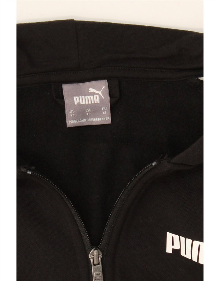 PUMA Mens Zip Hoodie Sweater XS Black Colourblock Cotton Vintage Puma and Second-Hand Puma from Messina Hembry 
