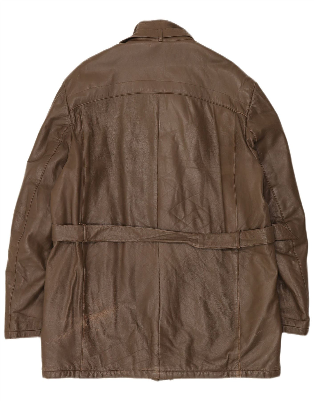 Jaqueta de couro masculina vintage IT 52 XL couro marrom