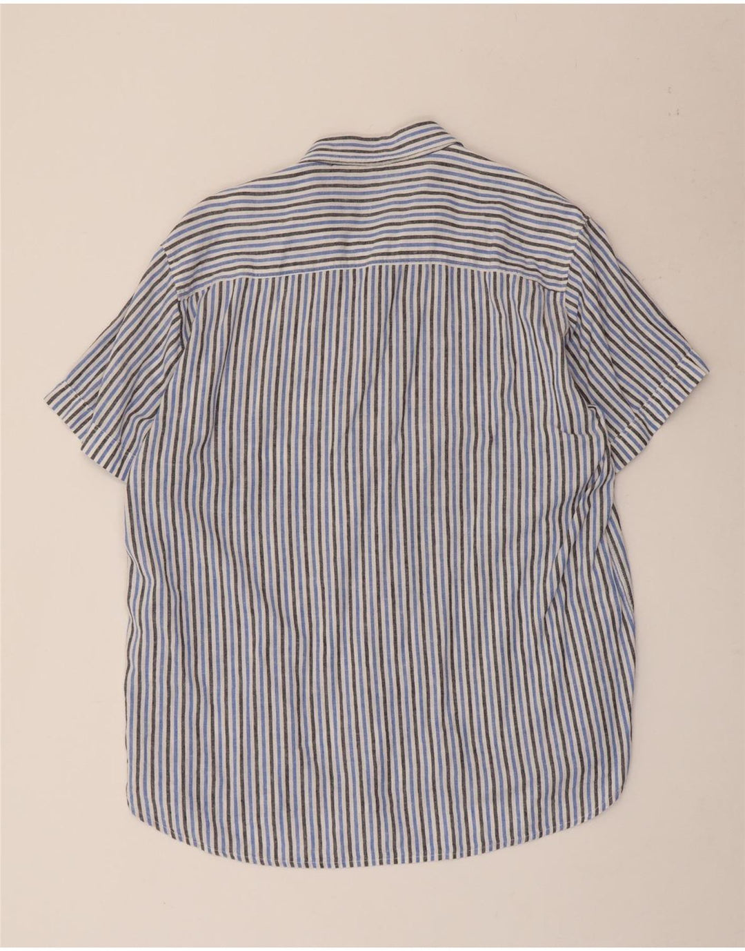 Camisa masculina Slam de manga curta 2XL algodão listrado azul