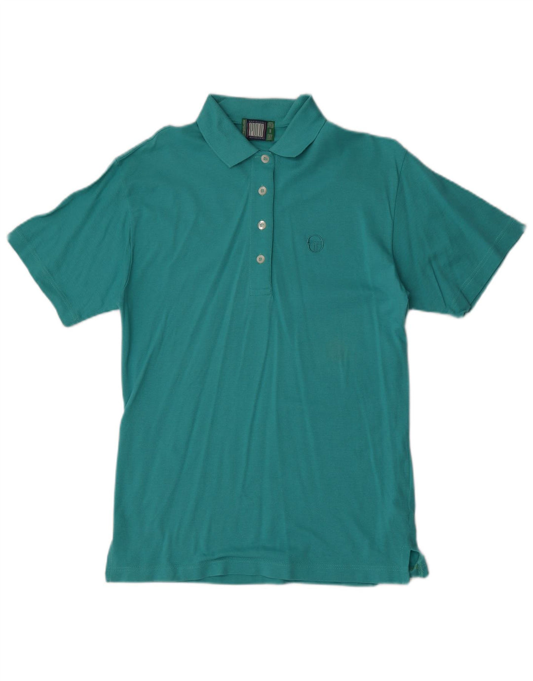 Camisa polo masculina Sergio Tacchini EU 38 algodão azul médio