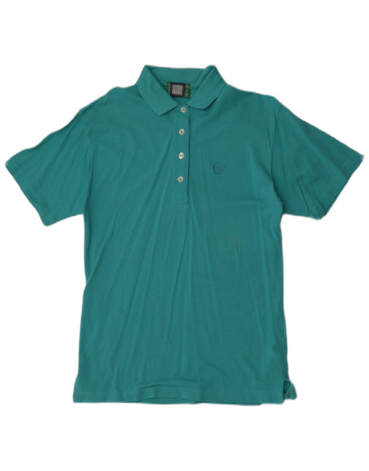 Camisa polo masculina Sergio Tacchini EU 38 algodão azul médio