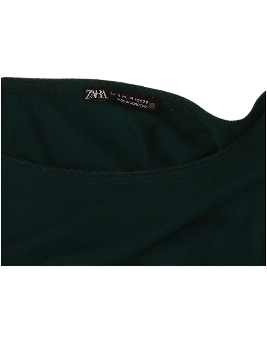 Zara Womens Crop Top Manga Longa Reino Unido 14 Médio Verde