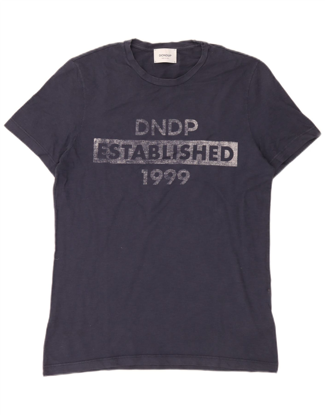 Dondup Camiseta masculina gráfica Top médio algodão azul marinho