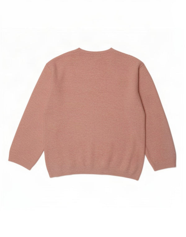 Marks & Spencer Womens V-Neck Jumper Sweater UK 14 Medium Pink Flecked