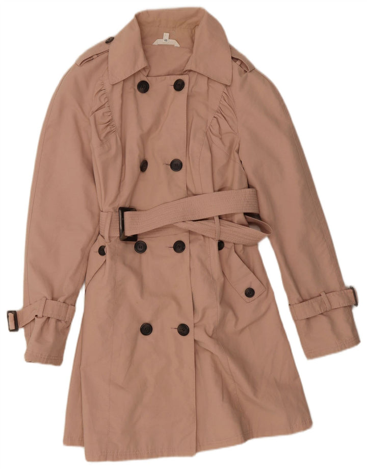 Trench Coat feminino Marks & Spencer Reino Unido 10 pequeno algodão rosa