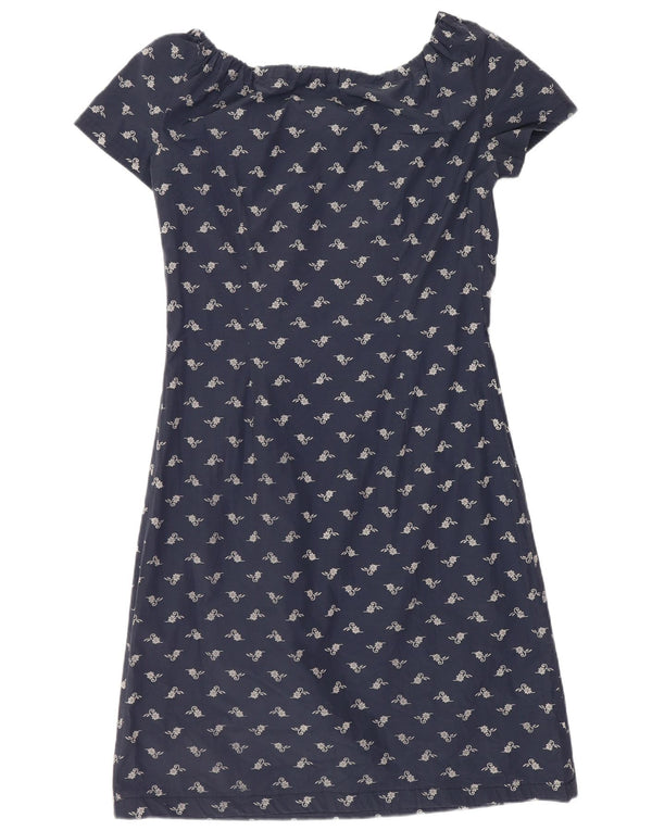 Vestido feminino Superga com ombro de fora UK 8 pequeno azul marinho