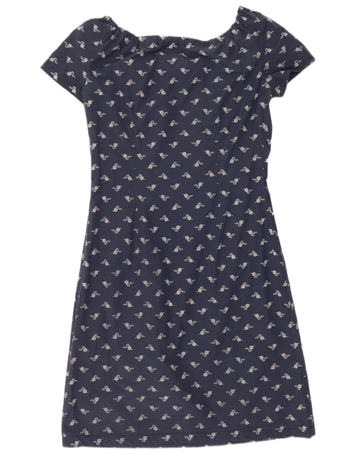 Vestido feminino Superga com ombro de fora UK 8 pequeno azul marinho