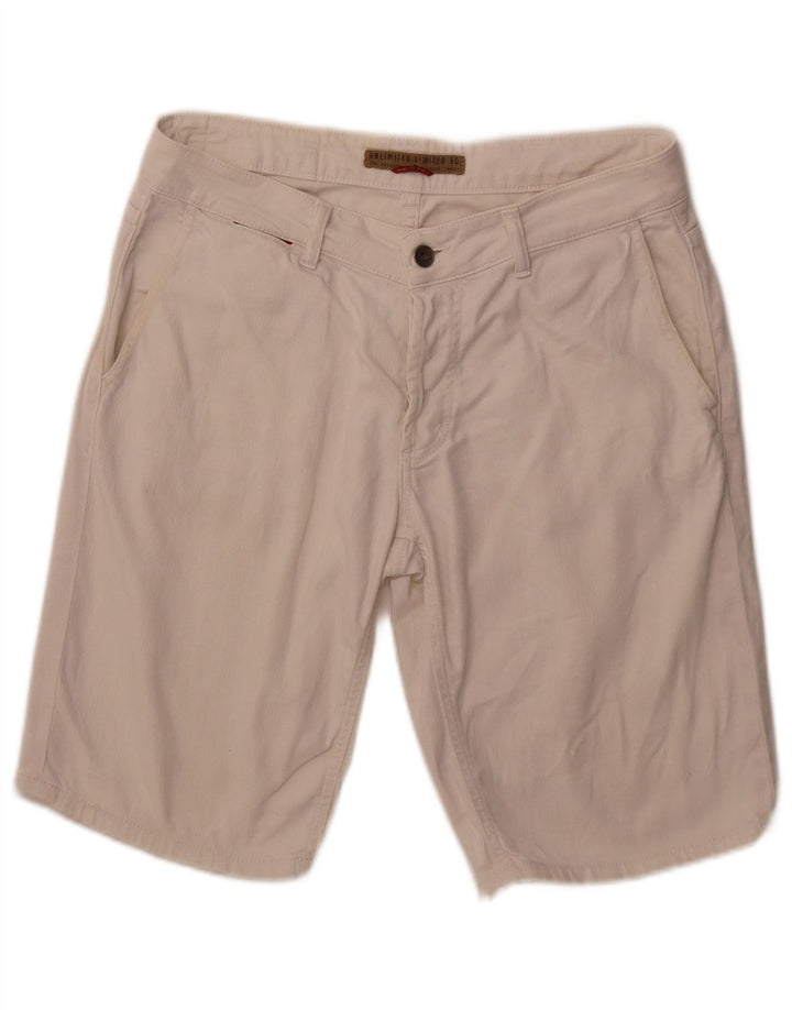 Shorts jeans feminino UNLIMITED W33 algodão branco médio