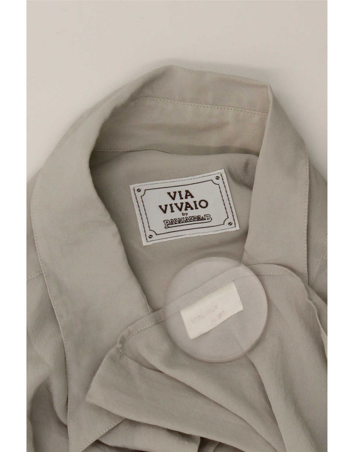 Blusa feminina Pancaldi UK 18 XL cinza seda