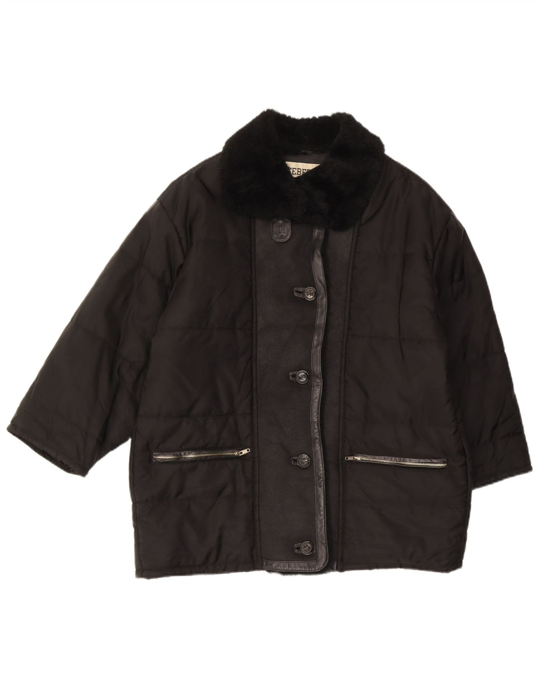 Casaco acolchoado feminino ICEBERG IT 44 médio preto nylon