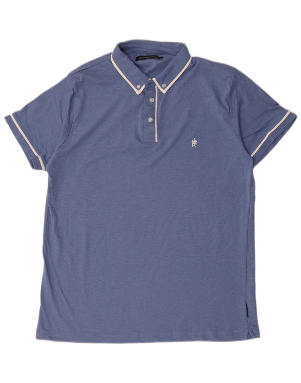 French Connection Mens Polo Shirt XL Blue Cotton