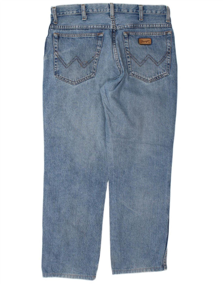 WRANGLER Feminino Texas Straight Jeans W33 L30 Azul Algodão