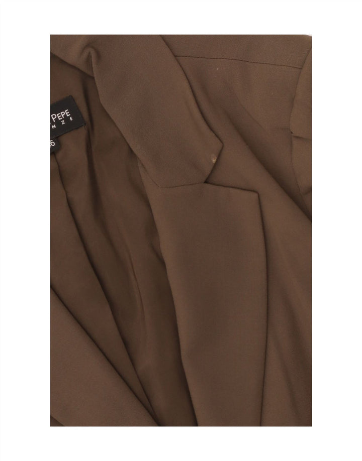PATRIZIA PEPE Jaqueta blazer feminina de 2 botões IT 46 grande lã virgem marrom