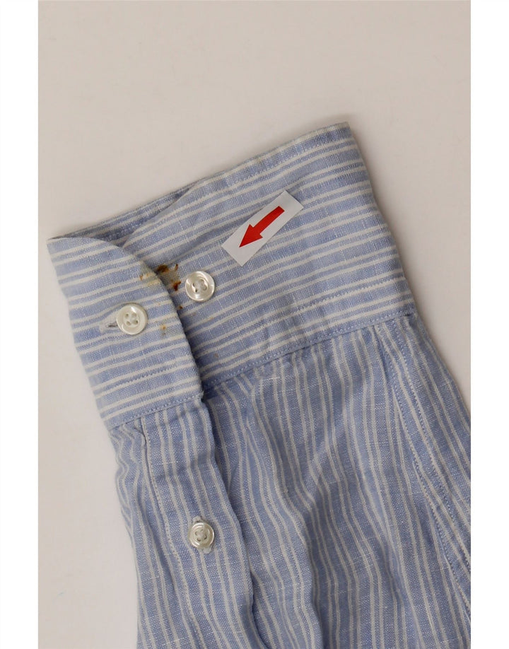 Camisa masculina Massimo Dutti XL risca de giz azul