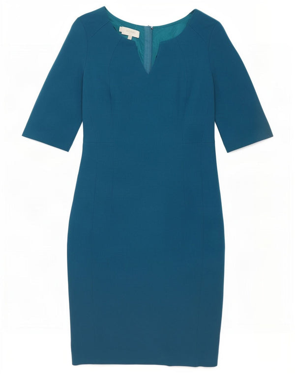 Vestido bainha feminino Hobbs UK 10 pequeno azul poliéster