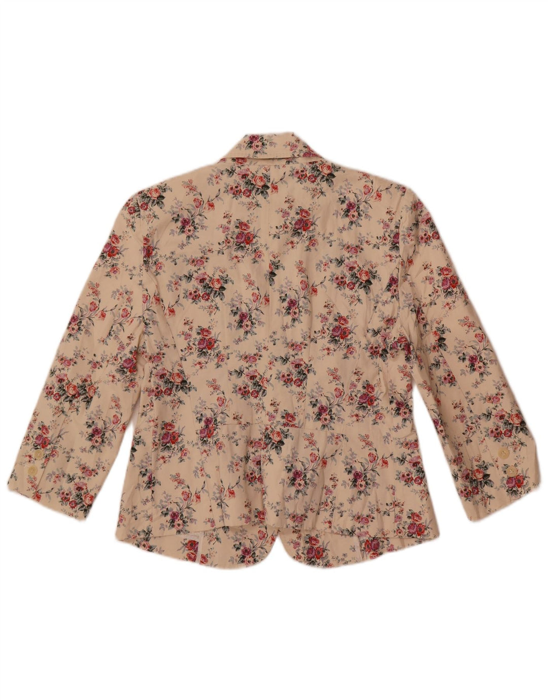 Jaqueta blazer feminina Zara com 1 botão Reino Unido 14 grande algodão floral branco