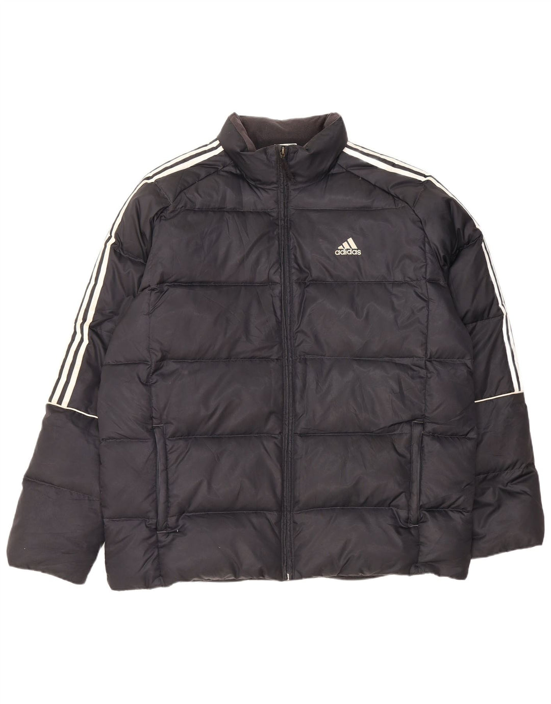 Jaqueta acolchoada masculina Adidas UK 40 grande poliéster azul marinho
