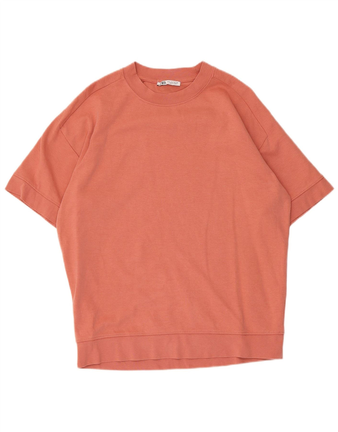 Moletom feminino Zara manga curta oversized jumper Reino Unido 10 pequeno rosa