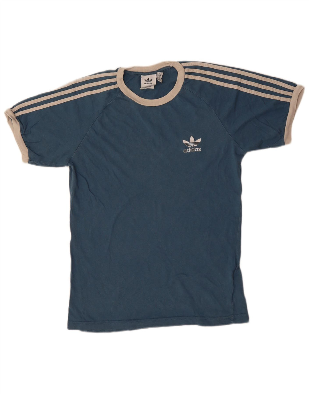 Adidas Mens Camiseta Top Pequeno Algodão Azul Marinho