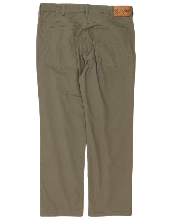 Calça Wrangler masculina Winnie Straight casual W35 L28 algodão cáqui